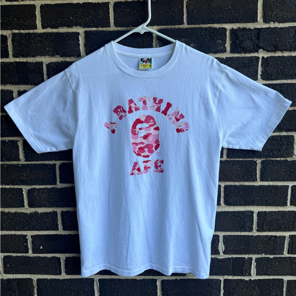 BAPE Pink Camo White Tee szM